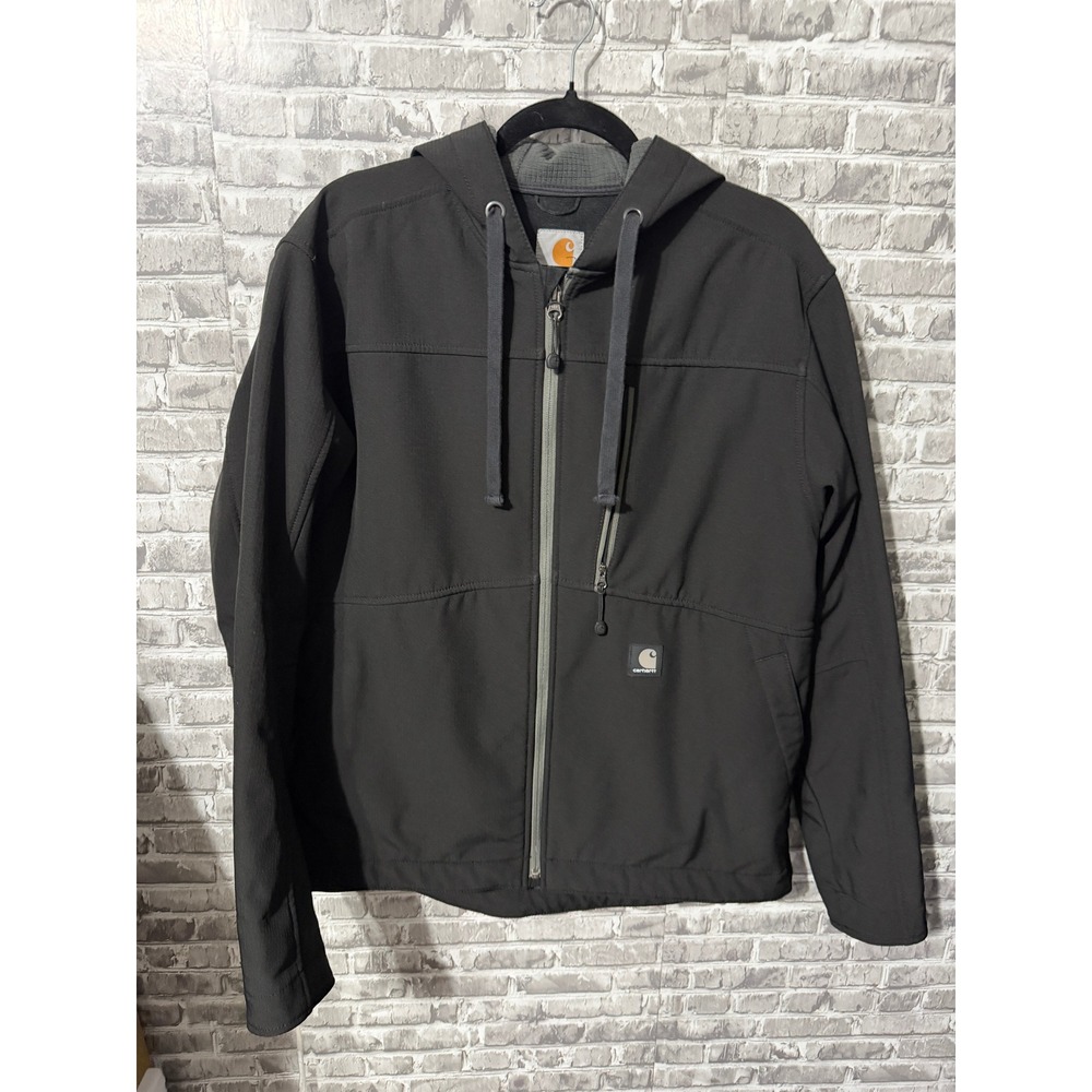 Carhartt Black Softshell Hooded Jacket Waffle Fleece Lined Womens Medium